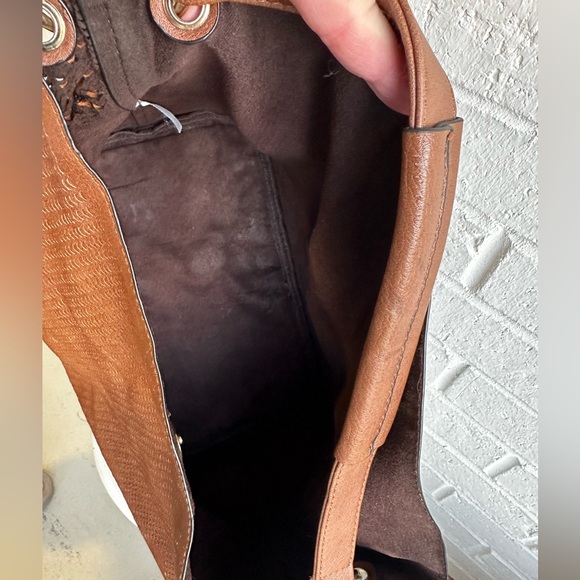 Chic Brown Faux Leather Hobo Shoulder Crossbody Bag W/Detachable Crossbody Strap - Picture 8 of 16